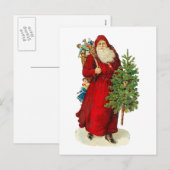 Viktorianischer Weihnachtsmann Feiertagspostkarte (Vorne/Hinten)
