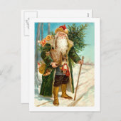 Viktorianischer Weihnachtsmann Feiertagspostkarte (Vorne/Hinten)