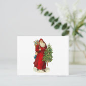 Viktorianischer Weihnachtsmann Feiertagspostkarte (Stehend Vorderseite)