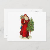 Viktorianischer Weihnachtsmann Feiertagspostkarte (Vorne/Hinten)