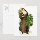 Viktorianischer Weihnachtsmann Feiertagspostkarte (Vorne/Hinten)