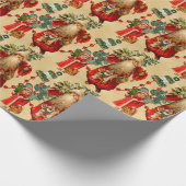 Viktorianischer Weihnachtsmann Geschenkpapier (Ecke)