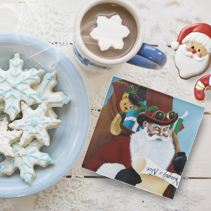 Viktorianischer Weihnachtsmann Glasuntersetzer