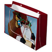 Viktorianischer Weihnachtsmann Große Geschenktüte (Vorderseite Schrägansicht)