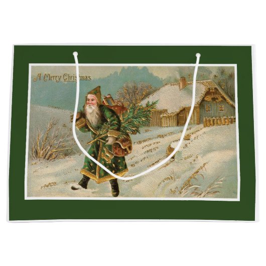 Viktorianischer Weihnachtsmann Große Geschenktüte (Vorderseite)