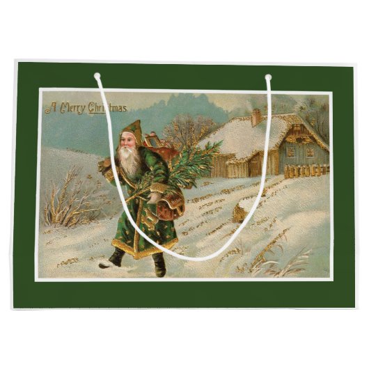 Viktorianischer Weihnachtsmann Große Geschenktüte (Rückseite)