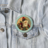 Viktorianischer Weihnachtsmann - Hell-Türkis-Rand Button (Beispiel)