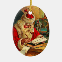 Viktorianischer Weihnachtsmann Keramik Ornament