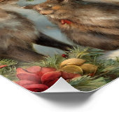 Viktorianischer Weihnachtsmann mit anwesenden Tier Poster (Ecke)