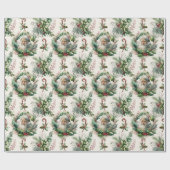 Viktorianischer Weihnachtsmann mit Holly Wrapping Geschenkpapier (Flach)