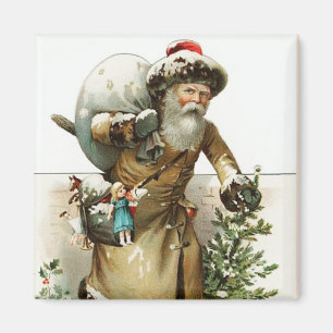 Viktorianischer Weihnachtsmann mit Vintager Last Magnet