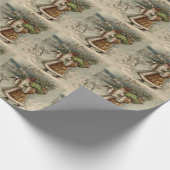 Viktorianischer Weihnachtsmann mit Weihnachtsbaum Geschenkpapier (Ecke)