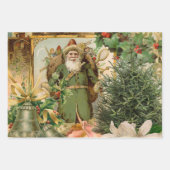 Viktorianischer Weihnachtsmann mit Weihnachtsbaum Geschenkpapier Set (Vorderseite 2)