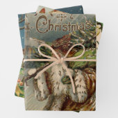 Viktorianischer Weihnachtsmann mit Weihnachtsbaum Geschenkpapier Set (Beispiel)
