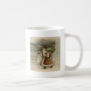Viktorianischer Weihnachtsmann mit Weihnachtsbaum Kaffeetasse