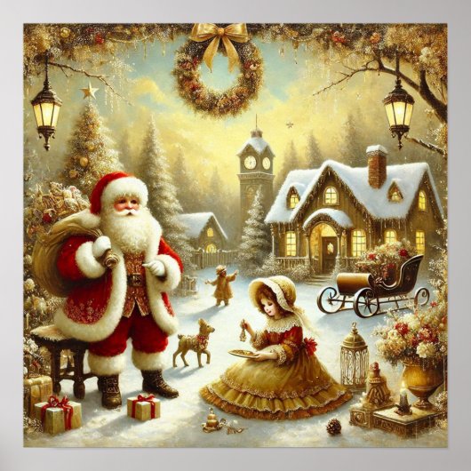 Viktorianischer Weihnachtsmann Poster (Vorne)