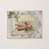 Viktorianischer Weihnachtsmann Rosa Bäume Vögel We Puzzle (Horizontal)