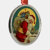 Viktorianischer Weihnachtsmann Silbernes Ornament (Rechts)