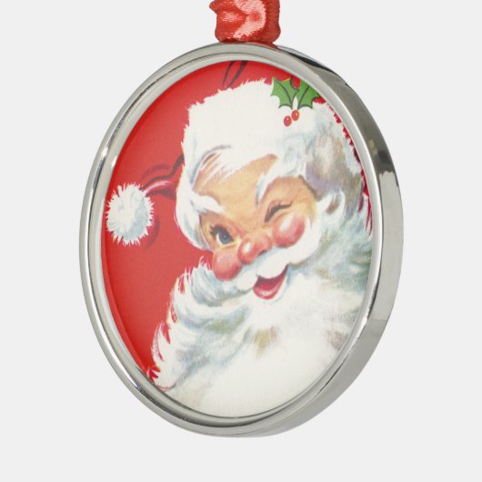 Viktorianischer Weihnachtsmann Silbernes Ornament (Links)