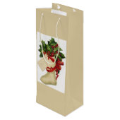Viktorianischer Weihnachtsmann Strumpf Weinbeutel Geschenktüte Für Weinflaschen (Rückseite Schrägansicht)