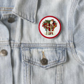 Viktorianischer Weihnachtsmann und Esel Button (Beispiel)