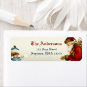 Viktorianischer Weihnachtsmann und Kind mit Weihna (Insitu)