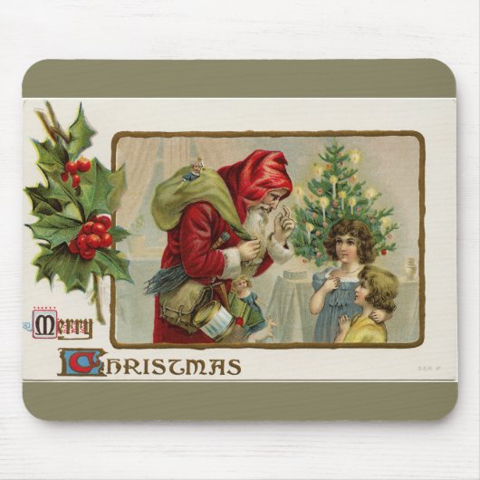 Viktorianischer Weihnachtsmann und Kinder Weihnach Mousepad (Vorne)
