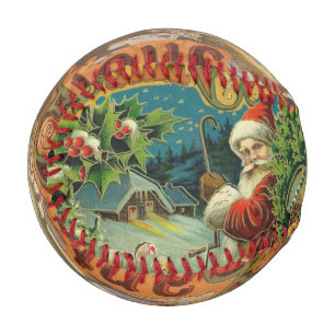 Viktorianischer Weihnachtsmann Weihnachtscollage A Baseball
