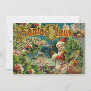 Viktorianischer Weihnachtsmann Weihnachtscollage A Einladung