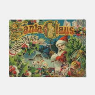 Viktorianischer Weihnachtsmann Weihnachtscollage A Fußmatte