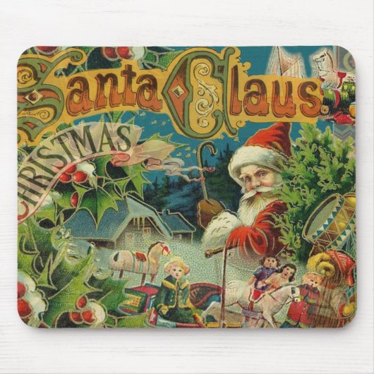 Viktorianischer Weihnachtsmann Weihnachtscollage A Mousepad (Vorne)