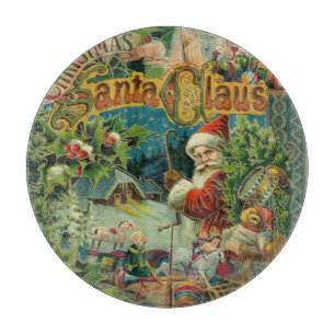 Viktorianischer Weihnachtsmann Weihnachtscollage A Schneidebrett