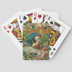 Viktorianischer Weihnachtsmann Weihnachtscollage A Spielkarten