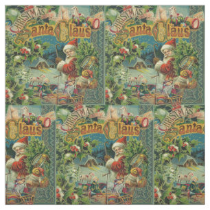 Viktorianischer Weihnachtsmann Weihnachtscollage A Stoff