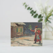 Viktorianischer Weihnachtsmann wünscht Ihnen ein f Postkarte (Stehend Vorderseite)