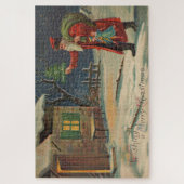 Viktorianischer Weihnachtsmann wünscht Ihnen ein f Puzzle (Vertikal)