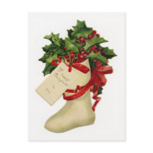 Viktorianischer Weihnachtsstrumpf und Stechpalmen-