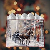 Viktorianischer Weihnachtsurlaub in Aquarell Große Geschenktüte