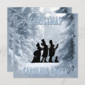 Viktorianischer Weihnachtsverkehr Party Blauer Sch Einladung (Vorne/Hinten)