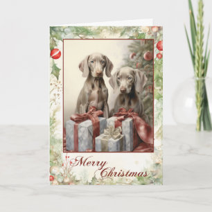 Viktorianischer Weimaraner Welpe Weihnachten