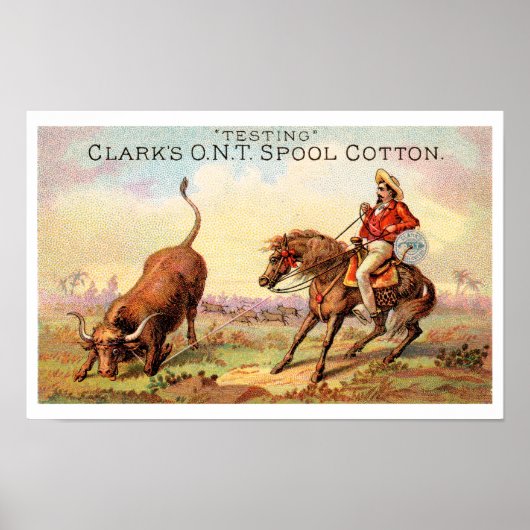 Viktorianischer Western Rodeo Spool Werbung Poster (Vorne)