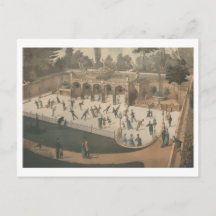 Viktorianischer Winter-Eislauf-Lithographie