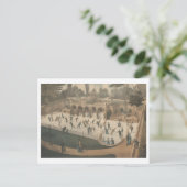 Viktorianischer Winter-Eislauf-Lithographie Postkarte (Stehend Vorderseite)