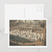 Viktorianischer Winter-Eislauf-Lithographie Postkarte (Vorne/Hinten)