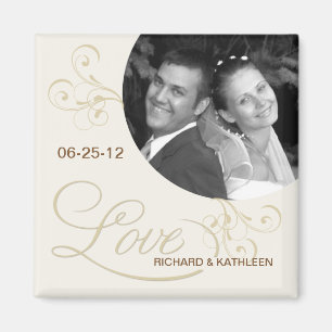 Viktorianischer Wirbel - Save the Date Foto-Magnet Magnet
