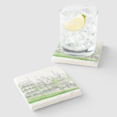 Viktorianischer Zuhause-Marble-Untersetzer Steinuntersetzer (Seitenansicht)