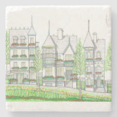 Viktorianischer Zuhause-Marble-Untersetzer Steinuntersetzer (Vorderseite)