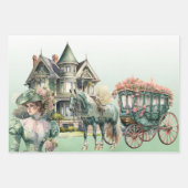 Viktorianisches 3-teiliges Set Geschenkpapier Set (Vorderseite)