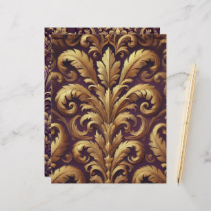 Viktorianisches Acanthus-Scrapbook lila & Gold