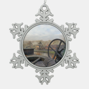 VIKTORIANISCHES ALTENGLAND UK SCHNEEFLOCKEN Zinn-Ornament